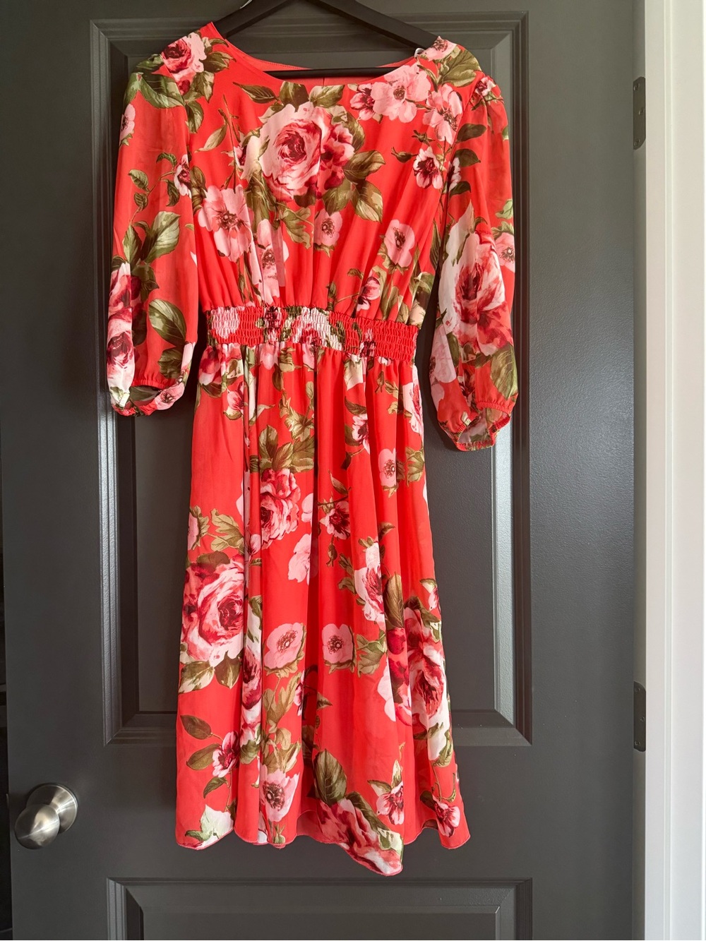Enfocus Studio Coral Floral Midi Dress - Picture 3 of 3